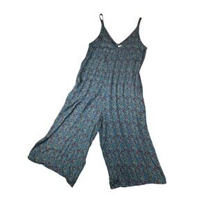 Natural Life Floral Wide Leg Jumpsuit Womens Medium Boho Sleeveless Romper